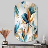 Teal And White Crystal Extravagant Glamour - Asymmetric Metal Wall Art