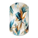 Teal And White Crystal Extravagant Glamour - Asymmetric Metal Wall Art