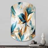 Teal And White Crystal Extravagant Glamour - Asymmetric Metal Wall Art