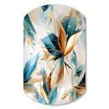 Teal And White Crystal Extravagant Glamour - Asymmetric Metal Wall Art