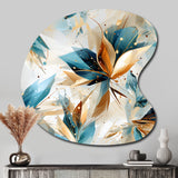 Teal And White Crystal Extravagant Glamour - Asymmetric Metal Wall Art