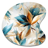 Teal And White Crystal Extravagant Glamour - Asymmetric Metal Wall Art