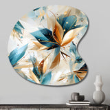 Teal And White Crystal Extravagant Glamour - Asymmetric Metal Wall Art