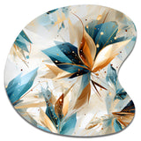 Teal And White Crystal Extravagant Glamour - Asymmetric Metal Wall Art