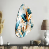 Teal And White Crystal Extravagant Glamour - Asymmetric Metal Wall Art