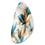 Teal And White Crystal Extravagant Glamour - Asymmetric Metal Wall Art