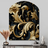 Black And Gold Intrigue Elegance - Asymmetric Metal Wall Art