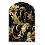 Black And Gold Intrigue Elegance - Asymmetric Metal Wall Art