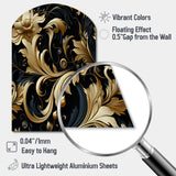 Black And Gold Intrigue Elegance - Asymmetric Metal Wall Art