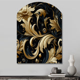 Black And Gold Intrigue Elegance - Asymmetric Metal Wall Art