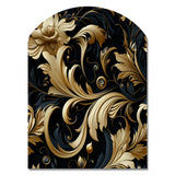 Black And Gold Intrigue Elegance - Asymmetric Metal Wall Art