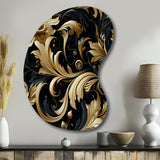 Black And Gold Intrigue Elegance - Asymmetric Metal Wall Art