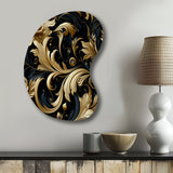 Black And Gold Intrigue Elegance - Asymmetric Metal Wall Art