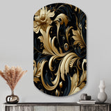 Black And Gold Intrigue Elegance - Asymmetric Metal Wall Art