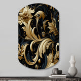 Black And Gold Intrigue Elegance - Asymmetric Metal Wall Art