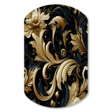 Black And Gold Intrigue Elegance - Asymmetric Metal Wall Art