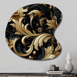 Black And Gold Intrigue Elegance - Asymmetric Metal Wall Art