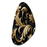 Black And Gold Intrigue Elegance - Asymmetric Metal Wall Art