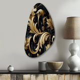 Black And Gold Intrigue Elegance - Asymmetric Metal Wall Art