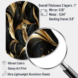 Midnight Charm Gold And Black - Asymmetric Metal Wall Art