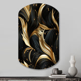 Midnight Charm Gold And Black - Asymmetric Metal Wall Art