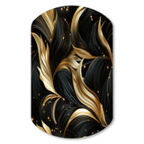 Midnight Charm Gold And Black - Asymmetric Metal Wall Art