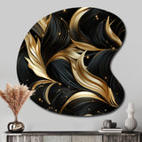 Midnight Charm Gold And Black - Asymmetric Metal Wall Art