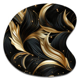 Midnight Charm Gold And Black - Asymmetric Metal Wall Art