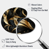 Midnight Charm Gold And Black - Asymmetric Metal Wall Art