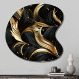 Midnight Charm Gold And Black - Asymmetric Metal Wall Art