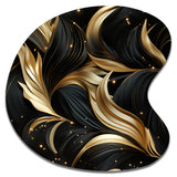 Midnight Charm Gold And Black - Asymmetric Metal Wall Art