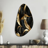 Midnight Charm Gold And Black - Asymmetric Metal Wall Art