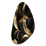 Midnight Charm Gold And Black - Asymmetric Metal Wall Art