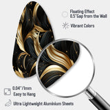 Midnight Charm Gold And Black - Asymmetric Metal Wall Art