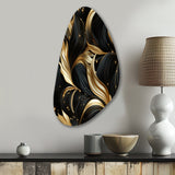 Midnight Charm Gold And Black - Asymmetric Metal Wall Art