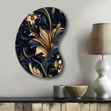 Opulent Allure Deep Navy - Asymmetric Metal Wall Art