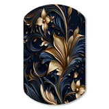 Opulent Allure Deep Navy - Asymmetric Metal Wall Art