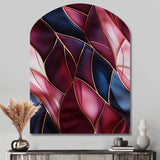 Radiant Glamour Deep Burgundy Marlbe - Asymmetric Metal Wall Art