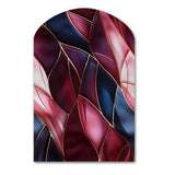 Radiant Glamour Deep Burgundy Marlbe - Asymmetric Metal Wall Art