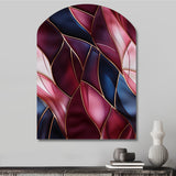 Radiant Glamour Deep Burgundy Marlbe - Asymmetric Metal Wall Art