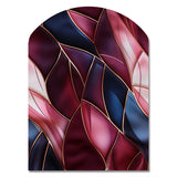 Radiant Glamour Deep Burgundy Marlbe - Asymmetric Metal Wall Art