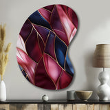 Radiant Glamour Deep Burgundy Marlbe - Asymmetric Metal Wall Art