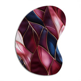 Radiant Glamour Deep Burgundy Marlbe - Asymmetric Metal Wall Art