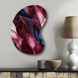 Radiant Glamour Deep Burgundy Marlbe - Asymmetric Metal Wall Art