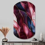 Radiant Glamour Deep Burgundy Marlbe - Asymmetric Metal Wall Art