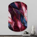 Radiant Glamour Deep Burgundy Marlbe - Asymmetric Metal Wall Art