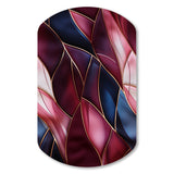 Radiant Glamour Deep Burgundy Marlbe - Asymmetric Metal Wall Art