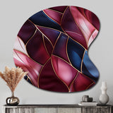 Radiant Glamour Deep Burgundy Marlbe - Asymmetric Metal Wall Art