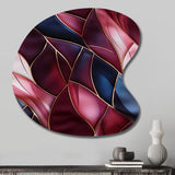 Radiant Glamour Deep Burgundy Marlbe - Asymmetric Metal Wall Art