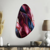 Radiant Glamour Deep Burgundy Marlbe - Asymmetric Metal Wall Art